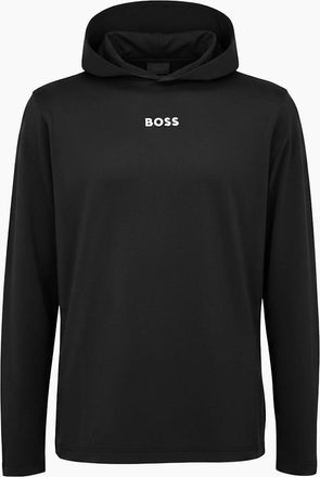 HUGO BOSS Mens Scott Hooded Neck Long Sleeve Athletic Top - Black - Size: 42