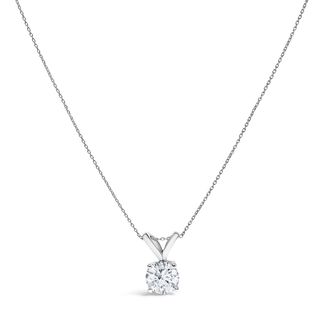 House of Brilliance 14K Gold Lab Grown Diamond Round Solitaire Pendant Necklace