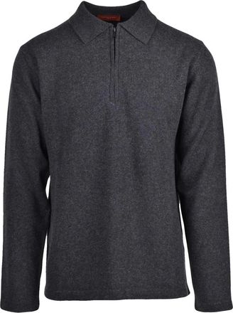 Daniele Fiesoli Polo in Maglia - Heren - Ronde hals truien - Grijs - 3XL - Wol - Truien & Vesten