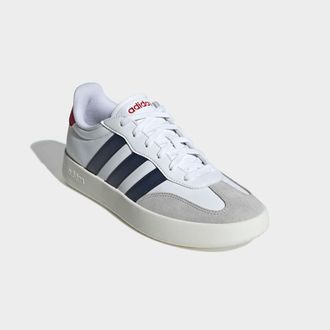 adidas Sneaker ADIDAS SPORTSWEAR BARREDA, Herren, Gr. 46, weiss (cloud wei&szlig;, shadow navy, better scarlet), Leder, Synthetik, Schuhe Sneaker, inspiriert vom D