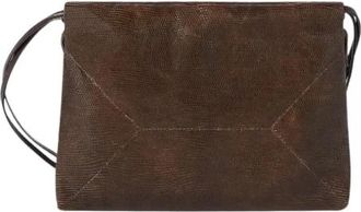 Brunello Cucinelli Schoudertas met trekkoord - Dames - Schoudertassen - Bruin - ONE Size - Su&egrave;de - Tassen