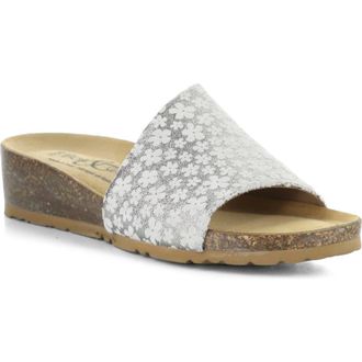 Bos. & Co. Lux Slide Sandal in Silver/White at Nordstrom, Size 10-10.5Us