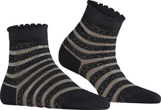 Falke Stripe Border Lace Ankle Socks in Black at Nordstrom, Size 41-42