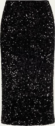 Vince Sequined Velvet Midi Skirt