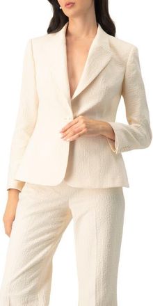 Ivonne Single-Breasted Textured Tailored Blazer in Natural at Nordstrom, Size 10