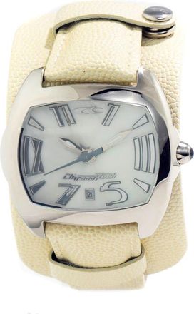 Chronotech Mens Watch Cream Leather Strap - Ivory - One Size