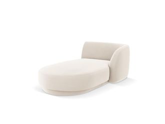 MICADONI Chaise longue de angulo derecho de terciopelo beige claro
