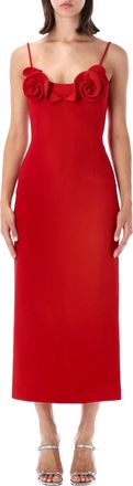 Magda Butrym Midi-Length Dress With Sculptural Rose Appliqu&eacute;s