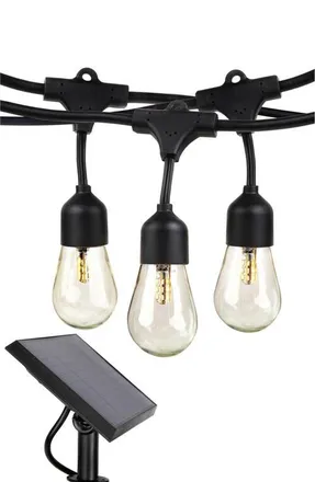 Brightech Solar-Powered Weatherproof LED 48 Outdoor String Lights - 15 Shatterproof Bulbs in Warm White at Nordstrom