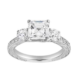 LuvMyJewelry Rosalind 14K Gold 2.75 Ct Princess Lab Grown Diamond Engagement Ring in 14K White Gold at Nordstrom