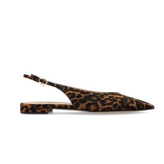 Gianvito Rossi Ballerina Shoes, female, Brown, 5 1/2 UK, Leopard Print Slingback Pointed Sandals