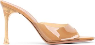 Amina Muaddi Womens Alexa Glass Slipper Mules
