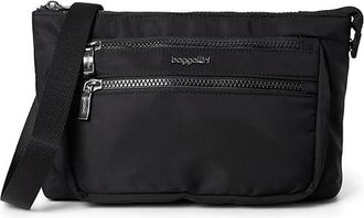 Baggallini Pocket Belt Bag Waist Pack And Crossbody Cross Body Womens Handbags Black Twill, Nylon