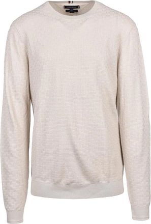 Tommy Hilfiger Truien & Vesten, Heren, Beige, S, Katoen, Pullover met ronde hals