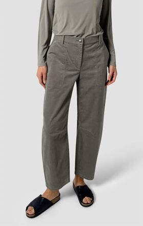 Eileen Fisher Brushed Organic Cotton Barrel Pant In Reed