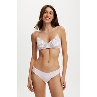 Cotton On Womens Demi Jersey Bralette in Mini Polka Dot Chocolate at Nordstrom, Size Medium