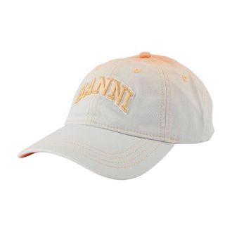 Ganni Womens B3020220-Zz1 Ombre Cotton Baseball Cap White