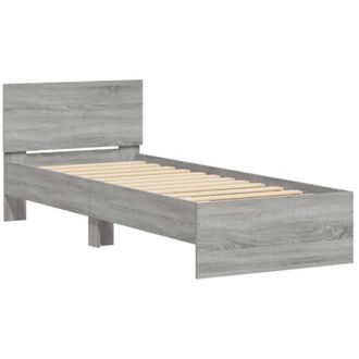 vidaXL Cama con cabecero madera de ingeniería gris Sonoma 90x190 cm Vidaxl