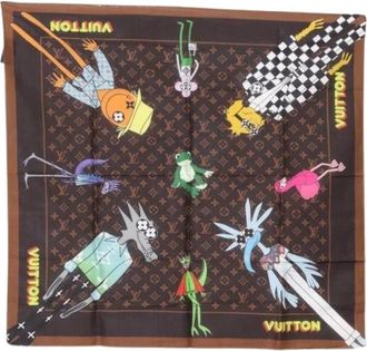 Louis Vuitton Pre-owned Scarves, female, Brown, Size: ONE SIZE Pre-owned Silk Scarf