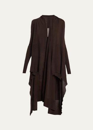 Rick Owens Wool Knit Long Wrap Cardigan
