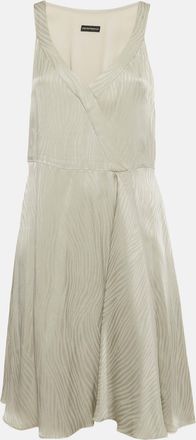 Emporio Armani Grey Satin Pattered Mini Dress