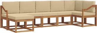 vidaXL Conjunto De Sof&aacute;s De Exterior 7 Uds. Natural Y Beige Vidaxl
