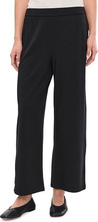 Eileen Fisher Stretch Jersey Knit Wide Ankle Pants Womens Clothing Black : XL 27.5, Lyocell/Spandex/Tencel