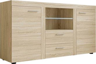 Mirjan24 C&oacute;moda Tucson 104, Roble Sonoma, Con Cajones Y Puertas, N&uacute;mero De Cajones: 2, 82x157x40cm, Led