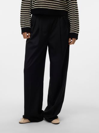 Vero Moda Anzughose VERO MODA VMHAILEY HW WIDE PLEAT PANT NOOS, Damen, Gr. 36, L&auml;nge 30, schwarz, Web, Obermaterial: 80% Polyester, 20% Viskose, unifarben, weit