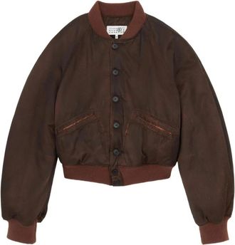 Maison Margiela Bruine ballonmouw buitenkleding jas - Dames - Bomber jackets - Bruin - S - Jassen