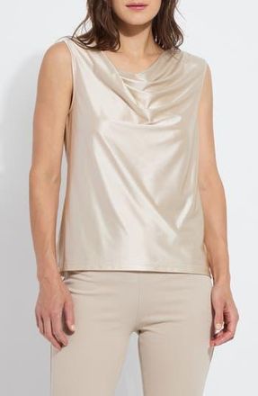 Lyss&eacute; Freida Draped Sleeveless Satin Top in Oat at Nordstrom Rack, Size X-Large