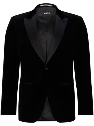 BOSS Hutson fluwelen smoking blazer - Zwart