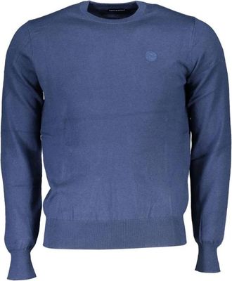 North Sails Blauwe Crew Neck Sweater met Logo - Heren - Ronde hals truien - Blauw - 2XL - Truien & Vesten