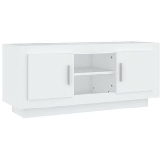 Berkfield Home TV Cabinet White 102x35x45 cm Engineered Wood | Size: 102 x 35 x 45 cm