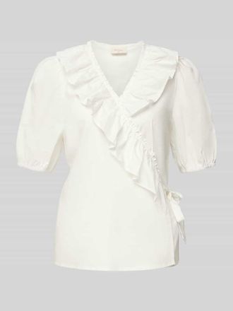 Freequent Wickelbluse mit R&uuml;schen Modell Malay in Weiss, Gr&ouml;&szlig;e XXL