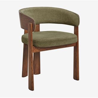 Sklum Set di 4 sedie da pranzo in legno di rovere e rivestite Olea SKLUM