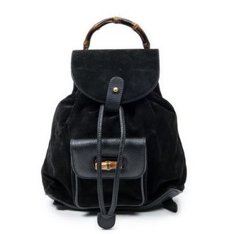 Gucci Pre-owned Womens Mini Bamboo Backpack - Black - One Size