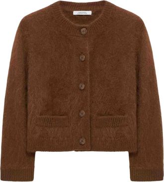Dorothee Schumacher Fluffy Statements pocket button cardigan - Marrone