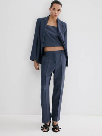 Mango Gilet completo lyocell blu - Donna - XXS - MANGO