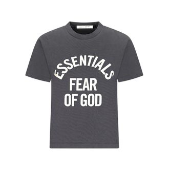 Fear of God T-Shirts, female, Black, Size: XS Campus Classic Short Sleeve Tee
