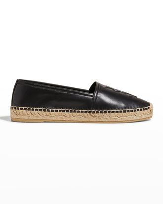 Saint Laurent YSL Leather Espadrille Flats