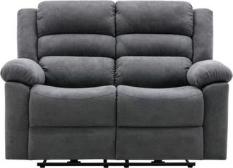 VENTE-UNIQUE.COM Sofá relax poliéster 2 plazas gris 144x95cm