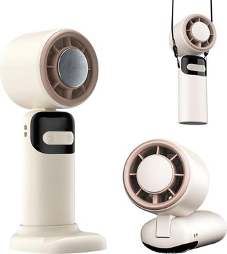 OEM Ventilador Port&aacute;til Mini B&aacute;sico, Mini Ventilador De Mano Usb De 3000 Mah Con 5 Velocidades, Peque&ntilde;o Ventilador De Bolsillo Con Base, Ventilador De Esc