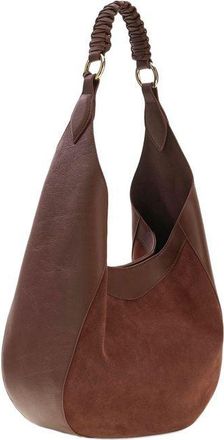 Guess Womens Hobo Bag Chocolate Cow Leather - Handbags