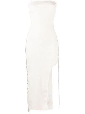 Giuseppe Di Morabito lace-up midi dress - White