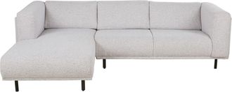 Maisons du monde Sof&aacute; cheslong izquierdo de 4/5 plazas de tela jaspeada gris claro