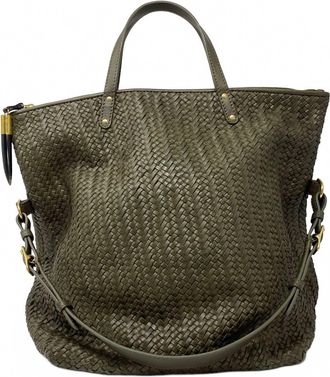 Kempton & Co. Woven Morleigh Foldover Tote In Olive