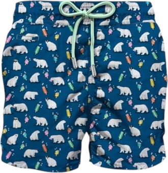 MC2 Saint Barth Badmode, Heren, Blauw, XL, Ice Bear Beach Shorts