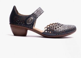 Rieker 43753-14 Womens Shoes Blue Leather - Size UK 6.5