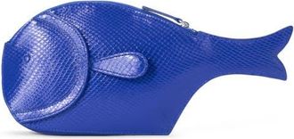 Staud Pesce Lizard Embossed Leather Clutch in Cobalt at Nordstrom